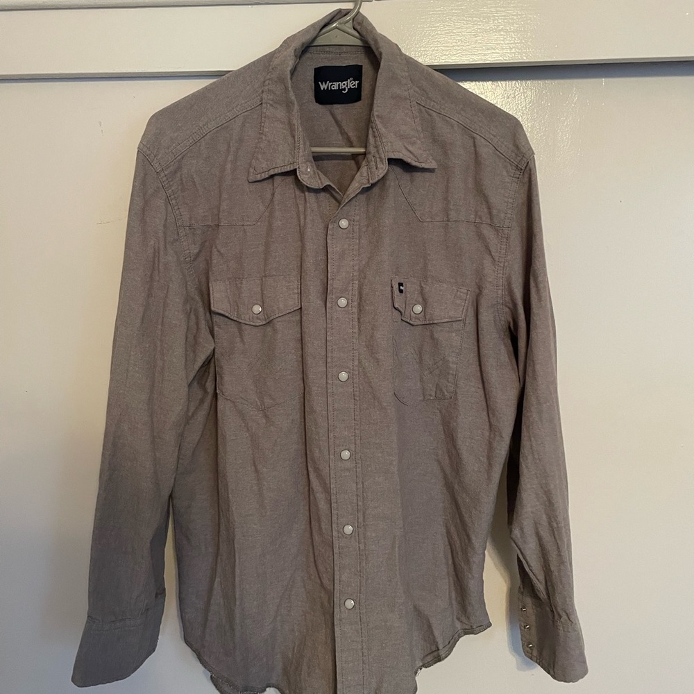 Mens Wrangler Dress Shirt Size Large